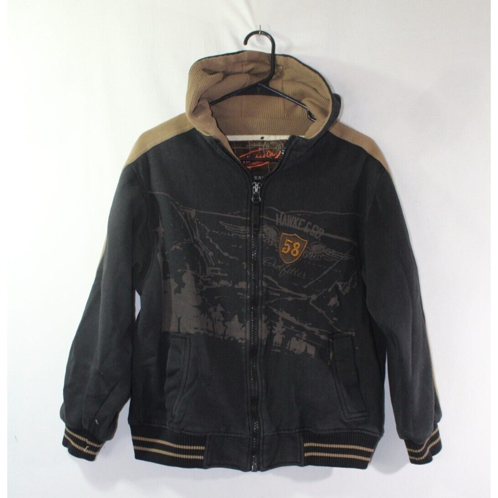 HAWKE & Co. Outfitter kids Hoodie Jacket Size 14/16 Black Full Zip